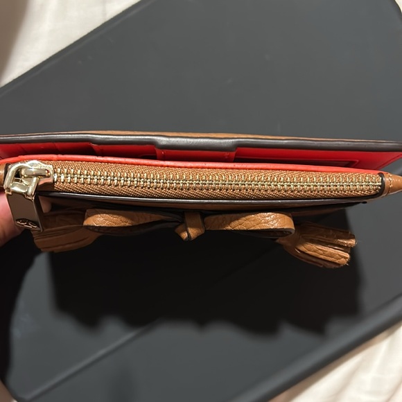 NWT Kate Spade Hayes Small Wallet in Warm Gingerbread brown leather Red - Picture 2 of 14